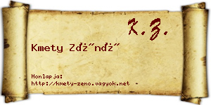 Kmety Zénó névjegykártya
